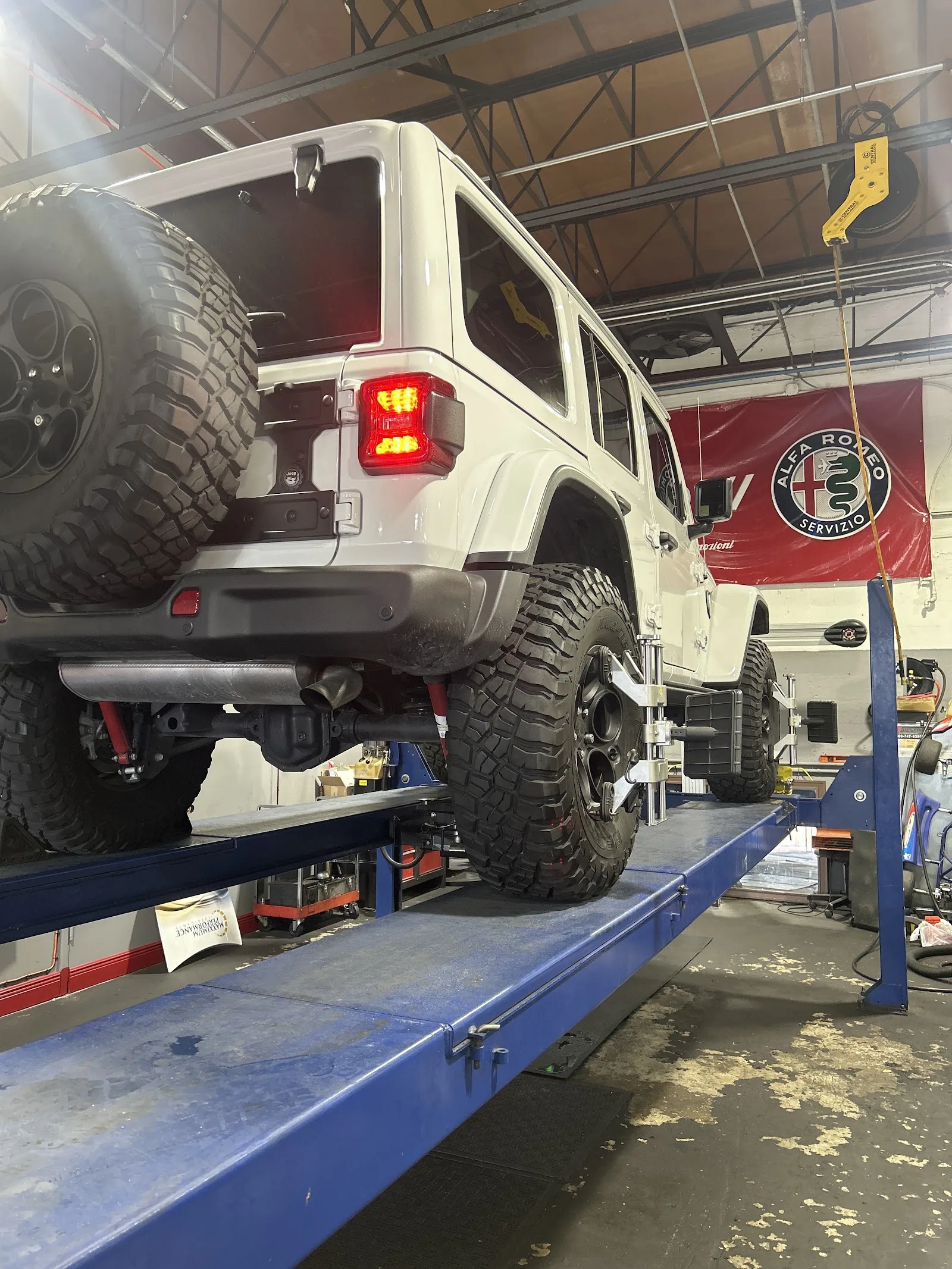 Jeep Wrangler on the lift