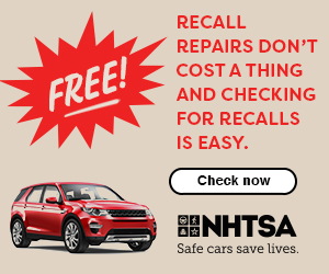 FREE! Recall repairs don't cost a thing and checking for recalls is easy. NHTSA — Safe cars save lives.